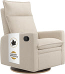 Arya Modern Nursery Glider Recliner Chair – Cozy Nursing Chair with 360° Swivel for New Parents, Gentle Motion, Compact Design, High Back & Low Armrests, Canadian Made (Cream/Beyond Sheep Fabric) by TinyTreasures Baby Boutique