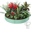 Galvanized Metal Planter Round Raised Garden Bed Kit for Gardening Outdoor，3x3x1ft Grow Garden Box Raised Flower Bed，Round Galvanized Planter Outdoor Large Metal Fire Pit Ring Green by GreenHaven Gardens