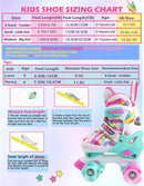 4-Pejiijar Rainbow Unicorn Kids Roller Skates for Girls Toddler Ages 2-4 5-8 8-12,Adjustable Roller Shoes with Luminous Wheels for Birthday Xmas Gifts by TinyTreasures Baby Boutique