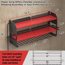 YYR Power Tool Organizer with Charging Station Wall Mount, Cordless Drill and Battery Holder for Garage Organization, Electric Tools Storage Rack Build in Surge Protection Power Strip - Red Shelf by GreenHaven Gardens