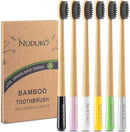 Biodegradable Bamboo Charcoal Toothbrushes, Soft Bristle, Eco-Friendly, Sustainable, BPA Free, Organic, Compostable, Travel Toothbrushes, 6 Pack by TinyTreasures Baby Boutique