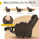 Recliner Chair, 360° Swivel Rocker Chair for Adults, Rocking Recliner Chair with Massage, Comfy Single Sofa with Side Pockets Cup Holders for Living Room, Bedroom, Nursery (Fabric, Brown) by TinyTreasures Baby Boutique
