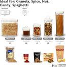 Felli Flip Tite Storage Container with 4 Inch Lid SQUARE & RECTANGLE, Air Tight Ring Seal Top Clear Acrylic Canister Jar, Spice Pasta Cereal Snack Pantry Organizer, Gift Set for Women (10pk, Variety) by TinyTreasures Baby Boutique