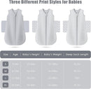 SWEET DOLPHIN Baby Sleep Sack 18-24 Months - 100% Cotton 2-Way Zipper TOG 0.5 Infant Wearable Blanket, Newborn Essentials Toddler 3 Pack Sleeping Sacks - Grey by TinyTreasures Baby Boutique