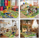 Pack 2 Car Rug Play Mat - Car Train Rugs Playroom Mat, Road Rug Kids Rugs for Bedroom with City Map Design Kid Room Decor, 59x31.49 lnches by TinyTreasures Baby Boutique