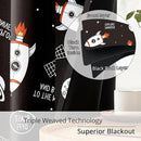 Kids Space Rocket Blackout Curtains - 100% Blackout, Thermal Insulated, Noise Reducing, Perfect for Kids Room and Nursery, 2 Panels (Blast-Off Moon Mission, W52×L63) by TinyTreasures Baby Boutique