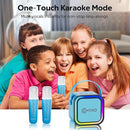 Contixo KS1A Kids Mini Karaoke Machine with LED Lights, 7–10H Playback, Dual Wireless Mics, Magic Voice Effects, Bluetooth Speaker for Children, Portable Singing Toy Gift for Boys & Girls, Blue by TinyTreasures Baby Boutique
