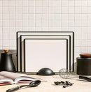 SMIRLY Plastic Cutting Board Set 3 Pieces, Non-Slip Dishwasher Safe Chopping Boards for Kitchen, Black & White by CozyNest Decor