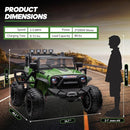 24V 9Ah Ride on Toy for Big Kids, 4x4 2 Seater Ride on Car Truck w/Remote Control, 4x200W Motors - Green by TinyTreasures Baby Boutique