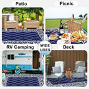 OutdoorLines Indoor Outdoor Rug for Patio 6x9 ft - Reversible Outside Carpet, Stain & UV Resistant Portable RV Mat, Plastic Straw Rug for Camping, Pool Deck, Porch Rhombus Navy & White by GreenHaven Gardens