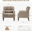 Kidol & Shellder Light Brown Oversized Accent Chair for Living Room Mid Century Modern Reading Chair with Back Upholstered Comfy Single Sofa Chair for Bedroom Lounge Side Corner Boucle Fabric Armchair by CozyNest Decor