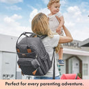 Dikaslon Diaper Bag Backpack with Portable Changing Pad, Pacifier Case and Stroller Straps, Large Unisex Baby Bags for Boys Girls, Multipurpose Travel Back Pack for Moms Dads, Dark Gray by TinyTreasures Baby Boutique