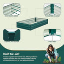 Raised Garden Bed Green, 6x3x1ft Galvanized Raised Garden Beds Outdoor for Vegetables Flowers, Raised Bed Planter Box, Metal Raised Garden Bed Kit with Gloves and 3ftx30ft Weed Barrier Fabric by GreenHaven Gardens