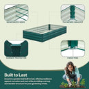 2Pcs Raised Garden Bed - 2 Pack Large Metal Planter Boxes for Vegetables, Flowers, and Herbs - Includes 2 3ft x 30ft Weed Barrier Fabric and 1 Pair of Gloves - Green (8x4x1ft, 2pcs) by GreenHaven Gardens