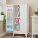 51" Metal Kitchen Pantry Cabinet, Storage Cabinets with 2 Door and 3 Adjustable Shelves, White Freestanding Food Storage Cabinet, Steel Cupboard for Kitchen Dinning Room by CozyNest Decor