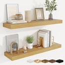 fuqing Floating Shelves for Wall, Bathroom Shelf Wall Mounted for Storage, Shelves with Invisible Bracket for Bedroom, Kitchen, Living Room, Farmhouse Small Book Shelf, 30 Inch Set of 2, Oak by CozyNest Decor