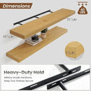 Heimlove 55 Inch Floating Shelves for Wall,10 Deep Large Rustic Wall Shelf with Heavy Duty Brackets,Mounted Storage & Display Shelves for Bedroom,Living Room,Kitchen,Office,Set of 2,Oak Color by CozyNest Decor