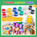ESRICH 24 Set Mini Acrylic Paint Kit,5in Mini Stretched Canvas with 7.5in Easel,Acrylic Paint Strips,Paint Palettes,Painting Brushes, Small Canvas and Easel Set for Kids Artists Beginner,Gift by TinyTreasures Baby Boutique