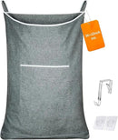 XL Door Laundry Hamper, Hanging Hamper with Large Openging, Hanging Laundry Hamper Storage Bag，Door hampers for Laundry of Home, Dorm, or Travel(Heather Grey, 36x22 Inch) by CozyNest Decor