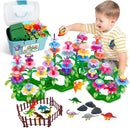 Toys Gifts for Toddlers Boys Girls Age 2 3 4 5 6,167 PCS Dinosaur Flower Garden Building Blocks,STEM Fine Motor Skill Stacking Games,Christmas First 1st Birthday Gifts for Preschool Kids 2+ Years Old by TinyTreasures Baby Boutique