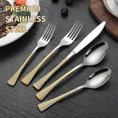 Hammered Silver Gold Silverware Set,20 Piece Modern Flatware Set Service for 4,Mirror Polished Stainless Steel Cutlery Set Utensil Set Tableware,Kitchen Knives Forks Spoons Set,Dishwasher Safe by CozyNest Decor