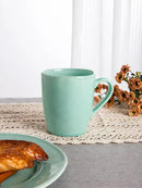 famiware Aurora Coffee Mugs, 14oz Mug Set of 4, Stoneware Mug, Cups for Kitchen, Cappuccino, Latte, Reactive Glaze, Microwave Safe, Scractch-resistant, Mint Green by CozyNest Decor