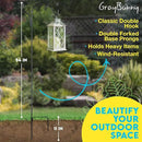 Gray Bunny Dual Sided Shepherds Hooks for Outdoor - 65" Heavy Duty Metal Bird Feeder Pole & Lantern Pole, 1/2" Thick Plant Hangers Outdoor, Great for Weddings Décor & Mason Jars - Black by GreenHaven Gardens