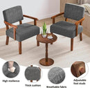 Accent Chair Set of 2 with Table, Living Room Chairs with Soft Seat and Armrests for Living Room Bedroom Reading Room Waiting Room, Grey (AC01) by CozyNest Decor