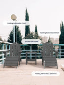 KINGYES Folding Adirondack Ottomans Set of 4 for Adirondack Chair, Grey by CozyNest Decor