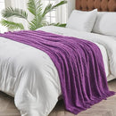 inhand Valentine's Day Gifts Throw Blanket Purple for Couch, Soft Living Room Home Decor Knitted Blanket, Outdoor Lightweight Breathable Summer Blanket, Farmhouse Warm Woven Decorative,50"x60" by CozyNest Decor