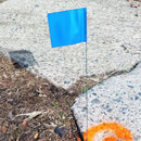 Zozen 100Pack Blue Marking Flags, Writable/15x4x5 Inch, Yard Flags for Lawn & Irrigation & Landscape & Sprinkler & Survey & Dog Training. by GreenHaven Gardens