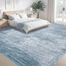Area Rugs 8x10 Living Room: Washable Rug Modern Abstract Large Rugs Soft Non Slip Neutral Rug Stain Resistant Indoor Carpet for Bedroom Kitchen Dining Room Table Nursery Home Office Rugs(Blue,8'x10') by TinyTreasures Baby Boutique