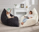 Hobestluk 3 in 1 Bean Bag Chair Giant Bean Bag Chairs for Adults with Ripple Cover Convertible Bean Bag Floor Cushion with Machine Washable Cover for Living Room (Ripple White) by CozyNest Decor