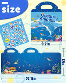 Benresive Reusable Sticker Book for Toddlers 2-4 Years, Fun Travel Stickers for Kids, Waterproof Sticker Books for Toddlers 1-3, Crafts Activities for Todddlers 1-3 2-4 3-5 - Ocean Animals by TinyTreasures Baby Boutique