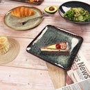 Ceramic Dinner Plates Dish Set, Set of 4, Microwave Oven and Dishwasher Safe, Scratch Resistant, Dinnerware Kitchen Porcelain Serving Dishes 9 inch Square plate by CozyNest Decor