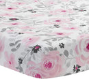 Bedtime Originals Blossom Pink Watercolor Floral 3-Piece Mini Crib Bedding Set by TinyTreasures Baby Boutique