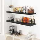 48" Floating Shelves for Wall, 12" Deep Slim Black Floating Shelves, Wall-Mounted Shelves for Bedroom, Living Room, Kitchen, Bathroom - Set of 2 by CozyNest Decor