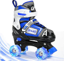 Adjustable Quad Skates for Kids, Teens, and Adults – Light-Up Wheels – Comfortable Fit, Secure Closure, Indoor and Outdoor Roller Skates for Boys and Girls by TinyTreasures Baby Boutique