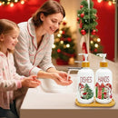 Hexagram Christmas Soap Dispenser Set of 2, Christmas Kitchen Decor, Xmas Gnomes Glass Soap Dispenser for Home Indoor Decorations, Xmas Refillable Lotion Essential Oil Dispensers with Pump by CozyNest Decor