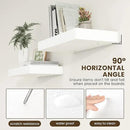 Deep Floating Shelves for Wall | 24 Inch Wide x 12 Inch Deep White Floating Shelves | 24W x 12D Rustic Wood Wide Wall Shelves | Bookshelf Laundry Shelf TV Shelf by CozyNest Decor