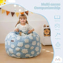 MAXYOYO Bean Bag Chair Bed for Kids, Convertible Bean Bag from Lazy Chair to Floor Bed, Fresh Cloud Design Cover, Stuffed Floor Sofa Couch for Boys and Girls, High-Density Foam Filling, Blue by CozyNest Decor
