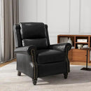 UIXE Pushback Recliner Chair, PU Leather Armchair Push Back Accent Chair for Living Room, Rivet Trim Club Chair Home Theater Overstuffed Single Sofa Bedroom Reading Seat - Black by CozyNest Decor