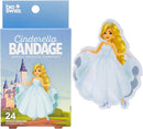 BioSwiss Bandages, Princess Cinderella Shaped Self Adhesive Bandage, Latex Free Sterile Wound Care, Fun First Aid Kit Supplies for Kids and Adults, 24 Count by TinyTreasures Baby Boutique