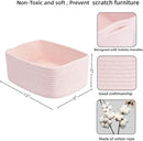 Small Woven Storage Baskets 13“X9”X5“ Decorative Rope Bins for Organizing Shelves, Closets, and Toys, Empty Gift Baskets, Cute Organizer Basket for Home and Office (pink, Large) by CozyNest Decor