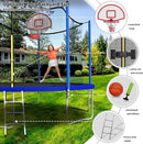 Upgraded 16FT 15FT 14FT 12FT 10FT 8FT Trampoline Outdoor with Basketball Hoop and Net, Capacity for 4-6 Kids and Adults by TinyTreasures Baby Boutique