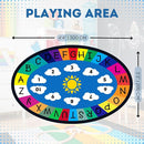 Genki - Classroom Rug for Kids - Education Classroom Carpet for Children - Colorful Seating Area - Large Elementary Classroom Rugs - Kids Seating for School Playroom | 3'3" x 4'11" Oval by TinyTreasures Baby Boutique