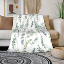 HGOD DESIGNS Watercolor Eucalyptus Flannel Fleece Bed Blanket Throw Blanket Lightweight Cozy Plush Blanket for Bedroom Living Rooms Sofa Couch 40"x50" by CozyNest Decor