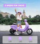 Kids Motorcycle, 2 Wheel Electric Motorcycle for Girls Ages 8-14, 24V Ride on Toys with Music, Story, Headlight, 3 Speed Options, Up to 60min Ride Time, for Riders up to 143 lbs, Easy Assemble, Purple by TinyTreasures Baby Boutique