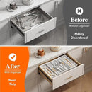 Lifewit Utensil Organizer for Kitchen Drawers, Expandable from 13‘’ to 22.4'', 15'' Depth, Plastic Cutlery Silverware Flatware Holder, Spatula Tools and Gadgets Storage, Large, White by CozyNest Decor