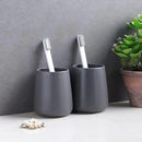 Grey Toothbrush Holder for Bathroom - Ceramic Tooth Brushing Holders, Toothpaste Holder, Reusable Toothbrush Mouthwash Cup, Space-Saving Design for Bathroom Countertop by CozyNest Decor